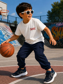 Purple United Kids - Boys Multi-Colour Cotton T-Shirt with Joggers