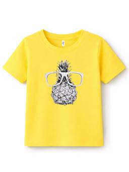 KAVEE - Unisex Yellow Cotton T-Shirt