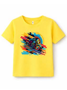 KAVEE - Unisex Yellow Cotton T-Shirt