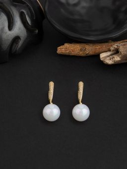 E2O - Gold Plated Gold Beads Crafted Contemporary Drop Earring for Women