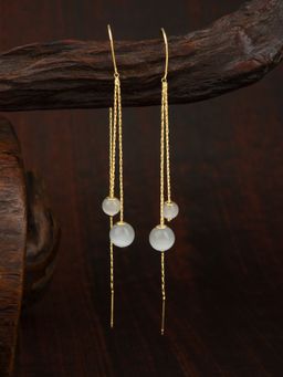 E2O - Contemporary Gold Plated Layered Gold Dangler Earring for Women