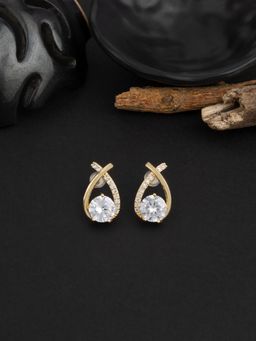 E2O - Gold Plated Stud Peral Earring for Women
