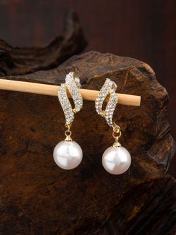 E2O - Gold Plated Beads Crafted Contemporary Gold Drop Earring for Women