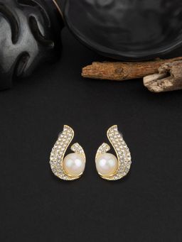 E2O - Gold Plated Gold Stud Peral Earring for Women