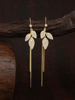 E2O - Contemporary Gold Plated Layered Gold Dangler Earring for Women