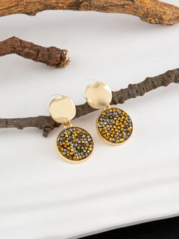 E2O - Gold Plated Beads Crafted Contemporary Gold Drop Earring for Women