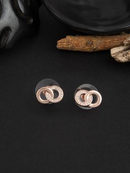 E2O - RoseGold Plated Stud Peral Earring for Women