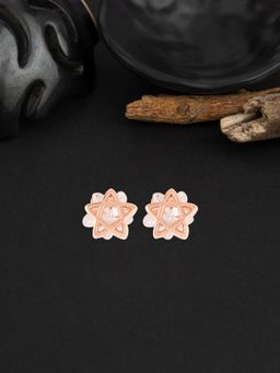 E2O - Rose Gold Plated Stud Peral Earring for Women