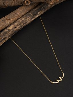 E2O - Gold-Toned Brass Crafted Zigzag Chain Necklace for Women