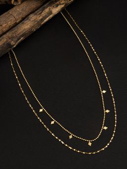 E2O - Gold-Toned Brass Crafted Stone Chain Necklace for Women