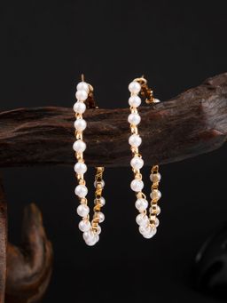 E2O - Round Shaped Gold Plated Hoop Earring for Women