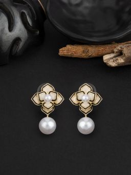 E2O - Gold Plated Beads Crafted Contemporary Drop Earring for Women