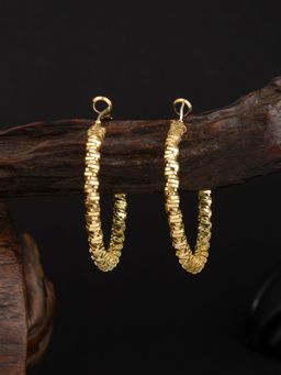 E2O - Round Shaped Gold Plated Hoop Earring for Women