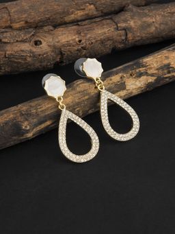 E2O - Gold Plated Stone Crafted Contemporary Drop Earring for Women