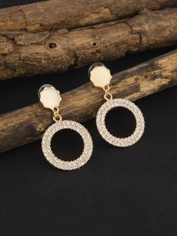 E2O - Gold Plated Stone Crafted Contemporary Drop Earring for Women