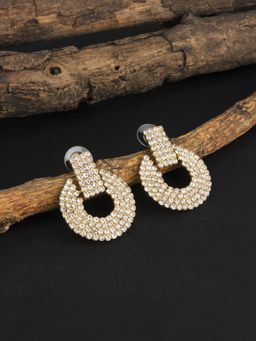 E2O - Gold Plated Stone Crafted Contemporary Silver Drop Earring for Women