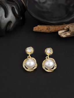 E2O - Gold Plated Beads Crafted Contemporary Drop Earring for Women