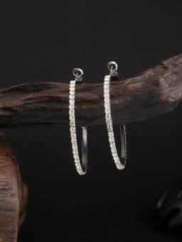 E2O - Round Shaped Silver Plated Hoop Earring for Women