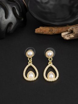 E2O - Gold Plated Beads Crafted Contemporary Drop Earring for Women