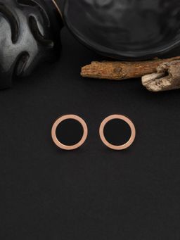 E2O - Gold Plated Black Stud Earring for Women