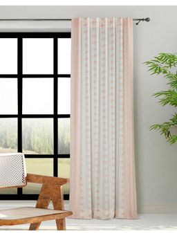 Fabindia - Mauve Urmi Cotton Woven Cutwork Semi Sheer Curtain (5 Feet)