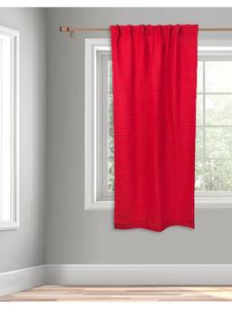 Fabindia - Red Room Darkening Cotton Woven Curtain (5 Feet)