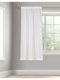 Fabindia - Natural Cotton Woven Cutwork Semi Sheer Curtain