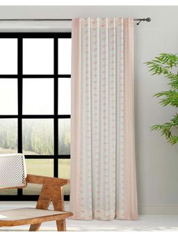 Fabindia - Mauve Urmi Cotton Cutwork Semi Sheer Curtain (7 Feet)