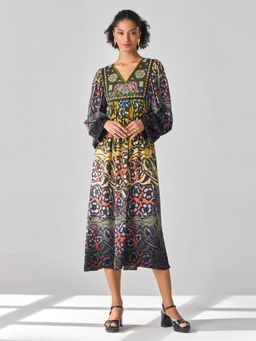 Verb - Multi-Color Printed Mau Midi Dress