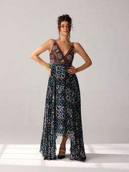 Verb - Hand Embroidered Willow Asymmetrical Maxi Dress