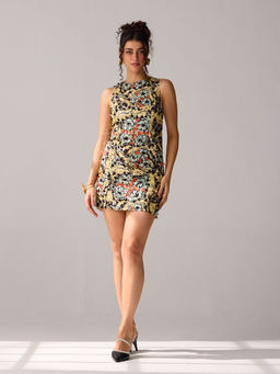 Verb - Yellow Embellished Andrea Mini Dress