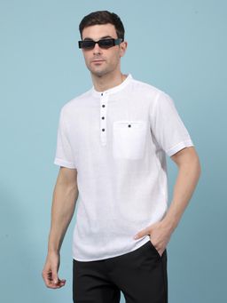 CRIMSOUNE CLUB - Mens White Linen Kurta