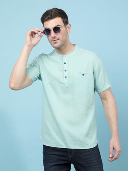 CRIMSOUNE CLUB - Mens Green Linen Kurta