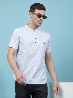 CRIMSOUNE CLUB - Mens White Printed Kurta