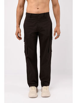 TAILORAEDGE - Brown Finest Twill Relaxed Cargo Pant