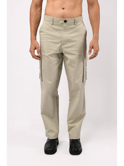 TAILORAEDGE - Green Finest Twill Relaxed Cargo Pant