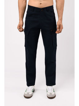 TAILORAEDGE - Navy Blue Utility Zip Cargo Pant