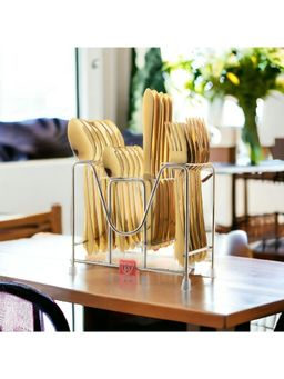 FNS - Palma Gold Stainless Steel 24 Pcs Cutlery Set with Cutlery Stand For Dinning