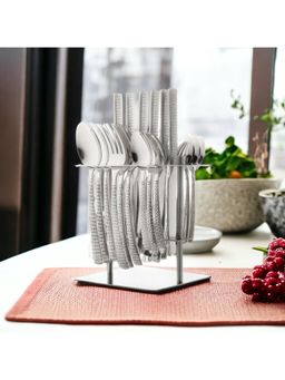 FNS - Madrid Stainless Steel 24 Pcs Cutlery Set with Cutlery Stand