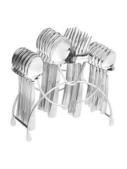 FNS - Zest Stainless Steel 24 Pcs Cutlery Set with Cutlery Stand