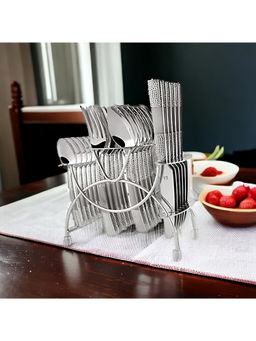 FNS - Zest Stainless Steel 24 Pcs Cutlery Set with Cutlery Stand