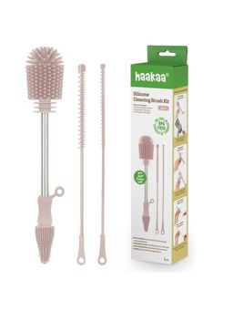 Haakaa - Pink Solid Silicone Cleaning Brush Set