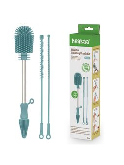 Haakaa - Blue Solid Silicone Cleaning Brush Set