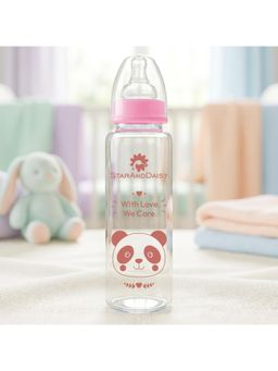 StarAndDaisy - Pink Printed Glass Feeding Bootle