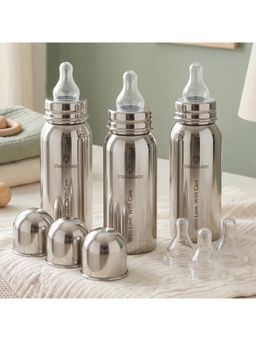 StarAndDaisy - Silver Solid Stainless Steel Feeding Bootle (Pack of 3)