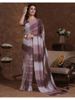 SATRANI - Mauve Printed Weaving Georgette Saree