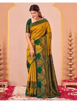 SATRANI - Mustard Silk Weaving Saree