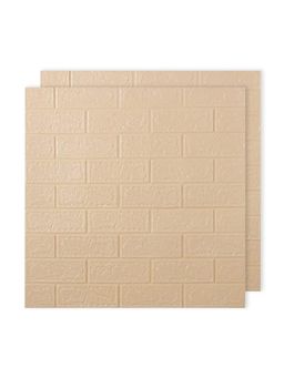 Kuber Industries - Easy To Peel Foam Brick Pattern 3D Wallpaper For Walls Pack Of 2 Sheets-Cream