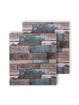 Kuber Industries - Easy To Peel Foam Brick Pattern 3D Wallpaper For Walls Pack Of 2 Sheets-Multi-Color
