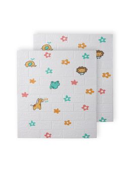 Kuber Industries - Easy To Peel Foam Brick Pattern 3D Wallpaper For Walls Pack Of 2 Sheets-White